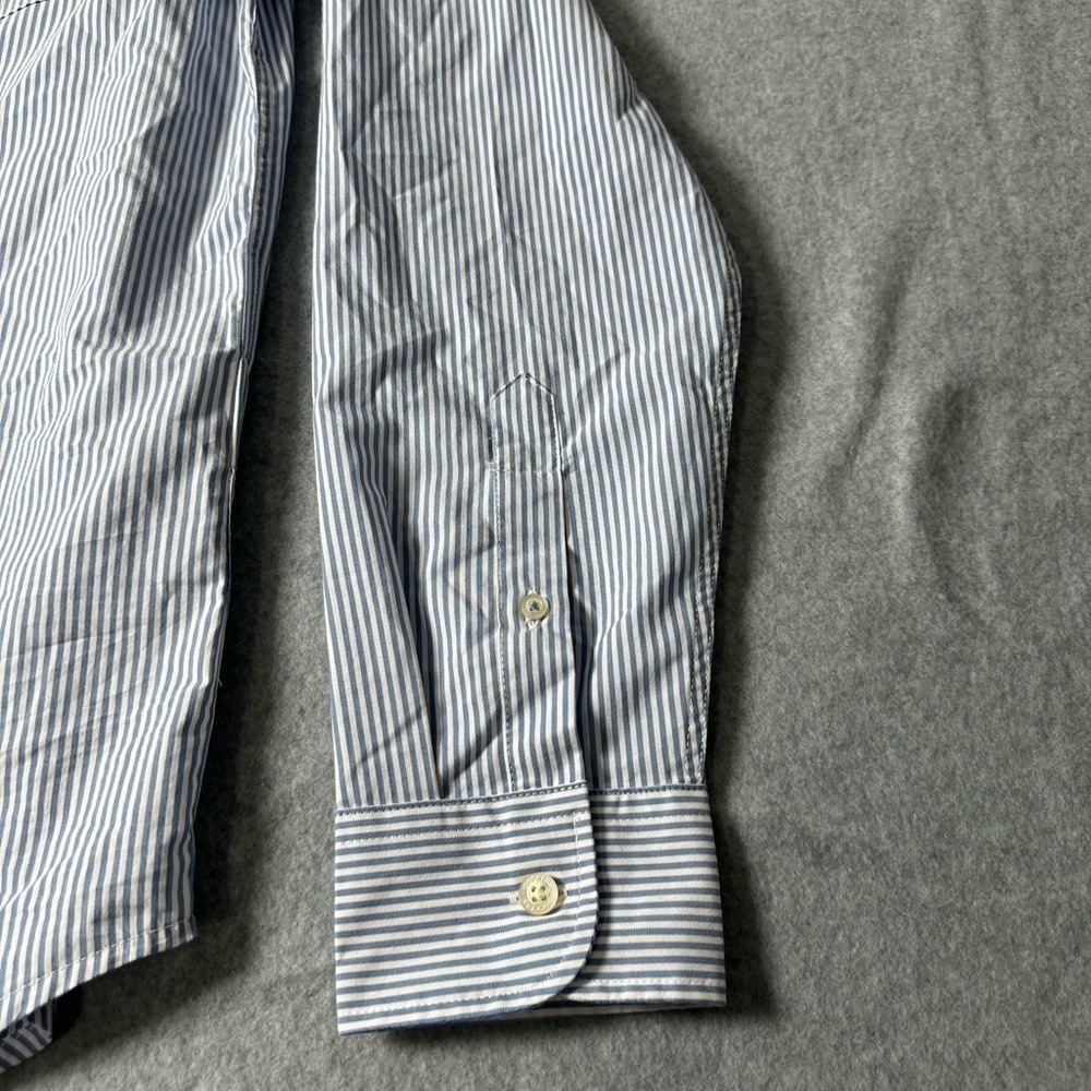 Dockers‎ Mens Classic Fit Blue White Striped Long Sleeve Button Down Shirt M - Picture 2 of 6